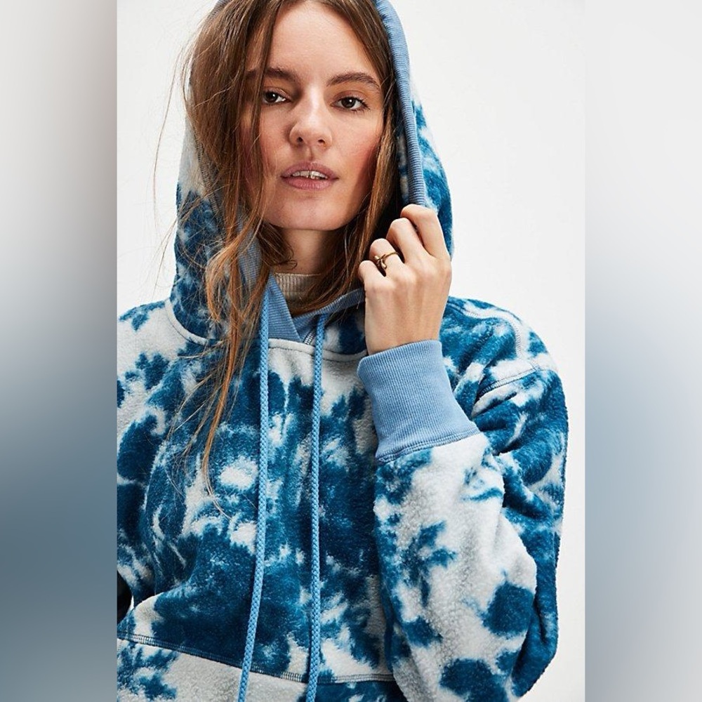 3253. FREE PEOPLE With Love Sweatshirt in Chambray combo Sz XS NWT $128 - Picture 4 of 7